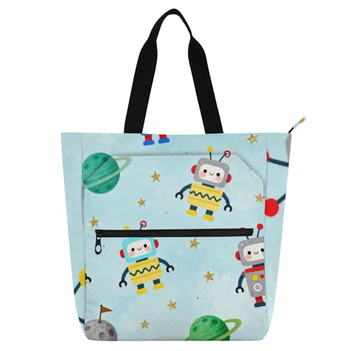 Bolsa de playa de robots coloridos para universidad y compras de niños