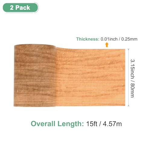 Image of M METERXITY 2-Roll Wood Grain Repair Tape, 3.15in x 15ft Textured Realistic Self-Adhesive Wood Floor Tape Contact Paper for Furniture /Floors /Home [Chestnut Maple]