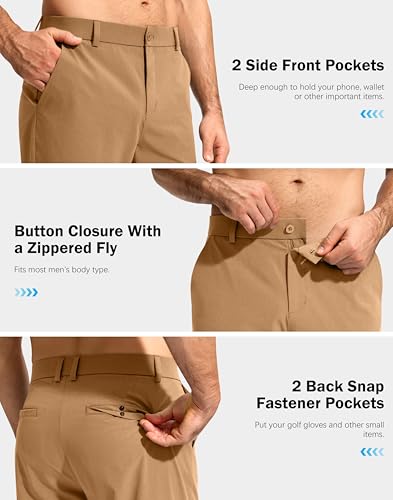Image of G Gradual Mens Golf Pants Stretch Dress Casual Pants 30 inch /32 inch /34 inch Lightweight Work Travel Slacks for Men with 4 Pockets