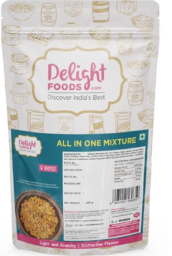 Image of Delight Foods All In One Mixture 250g | Maharashtrian Namkeen Chiwda | Spicy & Crunchy Traditional Savory Mix Snacks | Ready to Eat