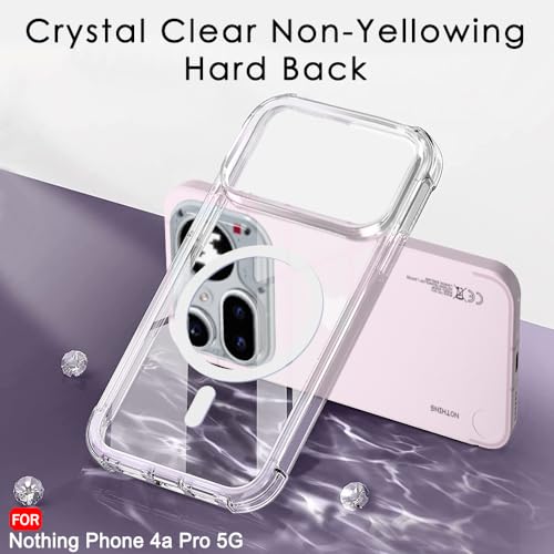 Image of TheGiftKart Shockproof Ultra-Hybrid Back Cover Case for Nothing Phone 4a Pro 5G Compatible with MagSafe | 360 Protection | Crystal Clear Hard Cover Case for Nothing Phone 4a Pro (Transparent Bumper)