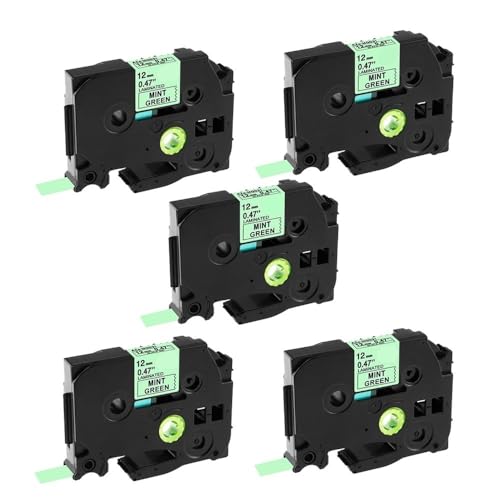 P Touch ���x���e�[�v 5 �p�b�N �p�[�v�� �u���[ �s���N �C�G���[�A�u���U�[Tze231 TZe 231 MQF31 MQ531 MQE31 ���~�l�[�g�J�Z�b�g�ɑΉ�(5PK Mint Green)