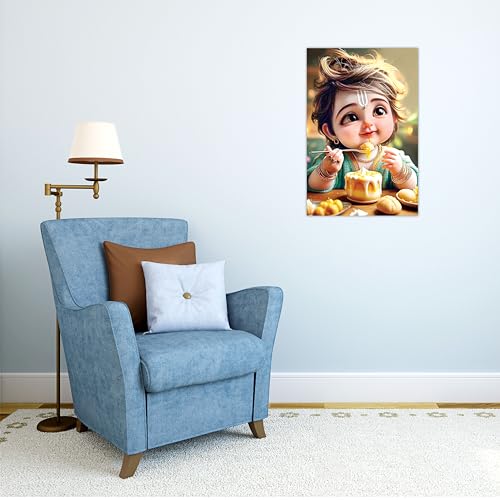 Image of Twinster Bal krishna Posters Photo for Pregnant Women, Baby Poster Self Adhesive (Size 45 cm by 30 cm) Pack of 1 (Design 17)