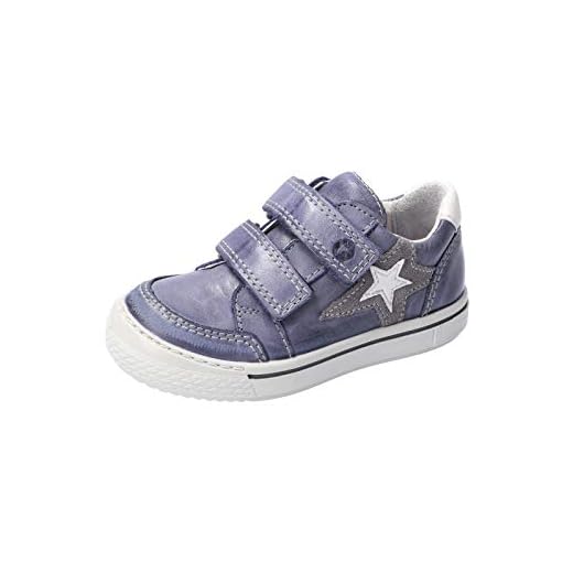 RICOSTA Jungen Kletthalbschuhe Lucas, Weite: Mittel (WMS), leger Halbschuh Klettverschluss strassenschuh Sneaker freizeitschuh,See,33 EU / 1 UK