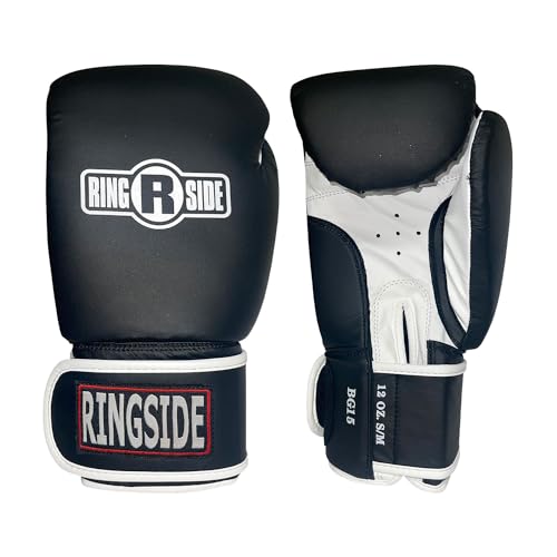 Ringside Striker Boxing Training Sparring Gloves, Large/X-Large, Black/White