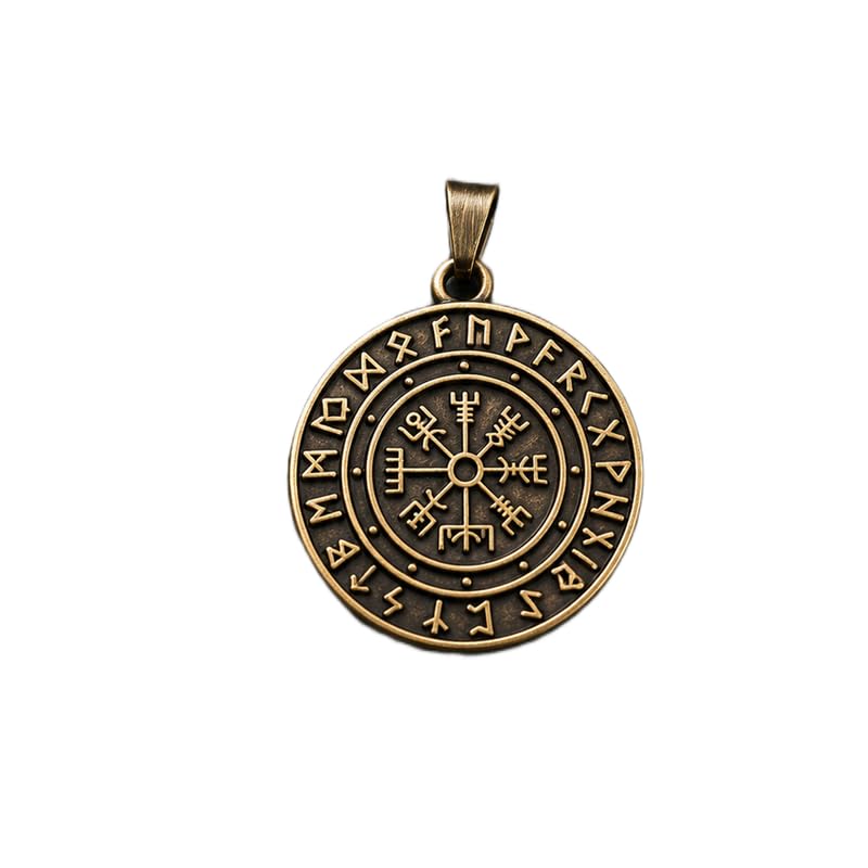 lkbeads Stainless Steel Vegvisir Compass 31X31mm Pendant Gold Plated Charm Necklace Without Chain Handmade For Men & Women Power Symbol Meaningful Jewelry |LK_SSC_0156-picture-11