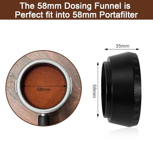 PAMISO Magnetic Dosing Funnel, 58mm Espresso Dosing Funnel Aluminous Alloy Compatible with Breville 58mm Bottomless Portafilter