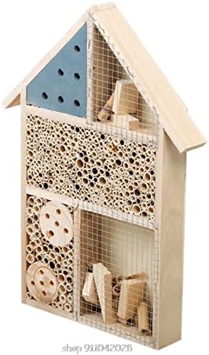 Natural Wooden Insect House Hotel Bee House Hive Habitat for Ladybugs Ladybirds lacewings Butterfly Mason D10 20 Dropship (Color : 7HH1402362-1)
