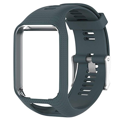 Awonderful? Correa de Reloj Tomtom, Correas de Reloj de Silicona de Tomtom Correas Correas de 25 cm de Largo para Tomtom Runner 2, Corredor 3, Spark, Reloj GPS para Deportes de Golfista 2 (Azul)