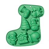 Weihnachten Silikonformen,Silikon-Bonbons Formen - Wiederverwendbare handgemachte Schokoladenformen - Silikon-Eisscheibe Cupcake Topper Dekorationswerkzeuge, Lebkuchen Schneemann Schneeflocke