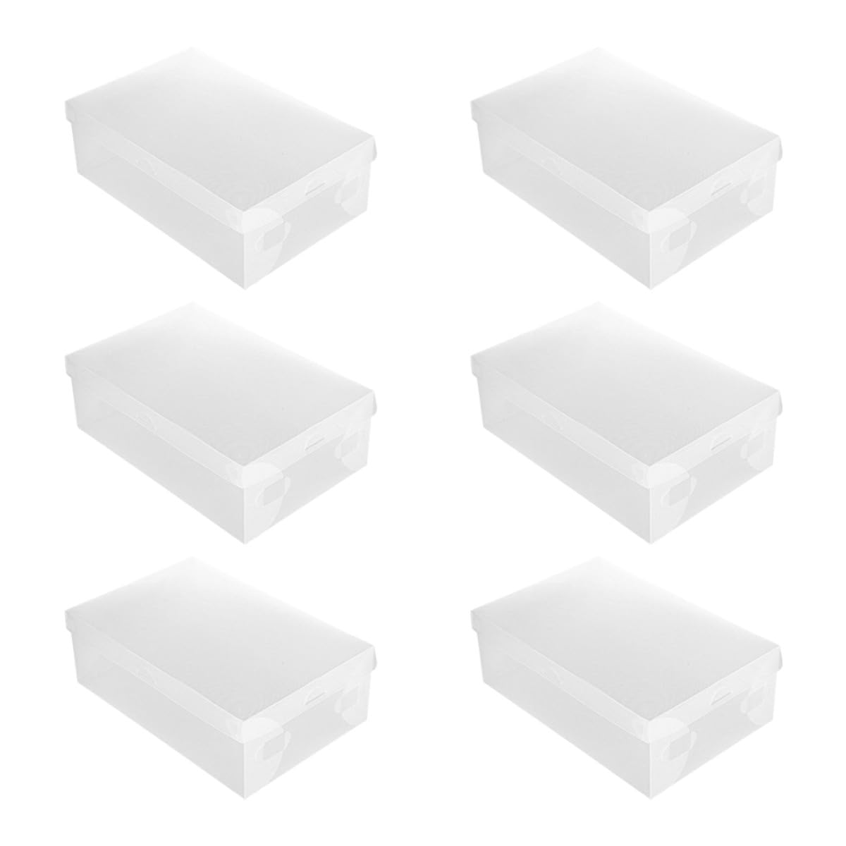 6 Scatole Portascarpe Trasparenti Coperchio, Contenitori per Scarpe Uomo e Stivali, Dimensioni 28x18x10 Cm, per Armadio e Organizzazione Casa