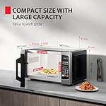 TOSHIBA ML-EM09PA(SS) Small Microwave Oven with 6 Auto Menus, Mute Function & Child Lock, LED Lighting, Perfect for Apartments & Dorms, 0.9 Cu Ft, 10.6 Inch Removable Turntable, 900W, Stainless Steel - Image 2
