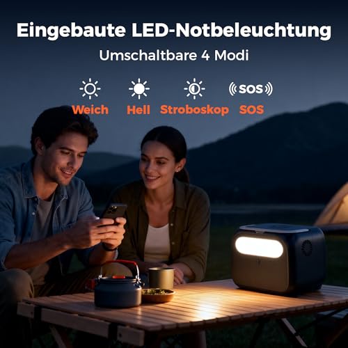 Miniatura 7 de Ctolity Generador Eléctrico Portátil De 500w, Batería De Emergencia Lifepo4 De 345wh, Con Aplicación, Carga Rápida En 2,5 H Enchufe Ue De 220v, Sai, Generador Solar Para Acampada Hogar Oficina