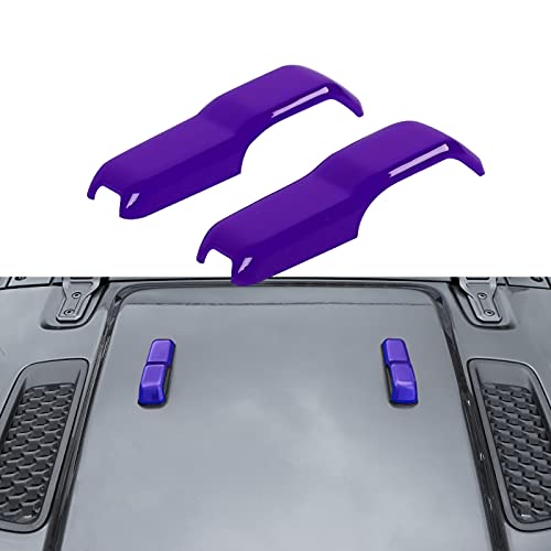 CheroCar JL JT Engine Hood Hinge Cover Decoration Cover Stickers Exterior Accessories for Jeep Wrangler JL 2018-2025 & 2020-2025 Jeep Gladiator JT,Purple