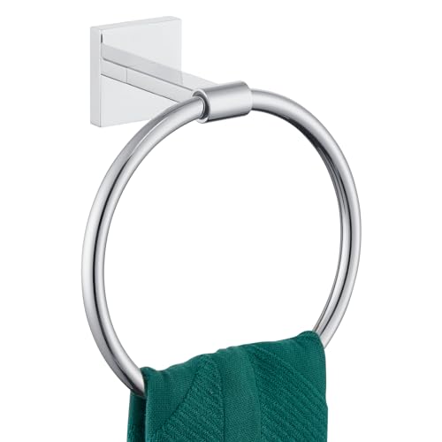Image of KOKOSIRI Hand Towel Ring Chrome Towel Holders Shower Towel Hanger Bathroom Lavatory Hardware Polished Stainless Steel Wall Mounted, B3010CH