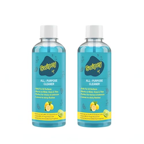 Swipey All-Purpose Cleaner, Lemon Scented, Multi-Surface Cleaning Solution, Blue Liquid (2, 200 ml)