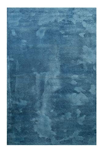 Homie Living Hochflor Teppich, modern, kuschelige, weich, flauschig für Wohnzimmer, Schlafzimmer und Kinderzimmer Sienna (Petrol Türkis, 80 x 150 cm)