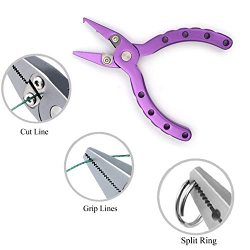 Crazy Shark Aluminum Magnetic Net Release Mini Fly Fishing Pliers 4.5In (Purple) #TOP2
