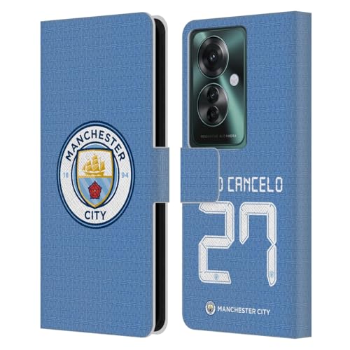 Head Case Designs Officially Licensed Manchester City Man City FC João Cancelo 2021/22 Players Home Kit Group 1 Leather Wallet Case Compatible with Oppo Reno11 F 5G / F25 Pro 5G