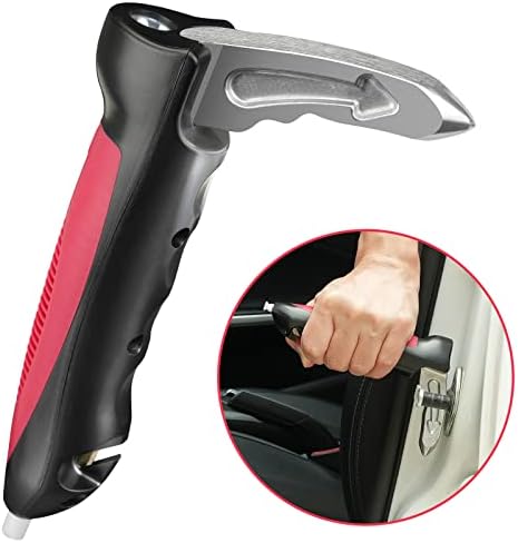 Portable Vehicle Support Handle,5 in 1 Car Door Handle Assist for Elderly,with Rechargeable LED Flashlight,Seat-Belt Cutter and Window Breaker, Car Standing Aids for Elderly or Disabled