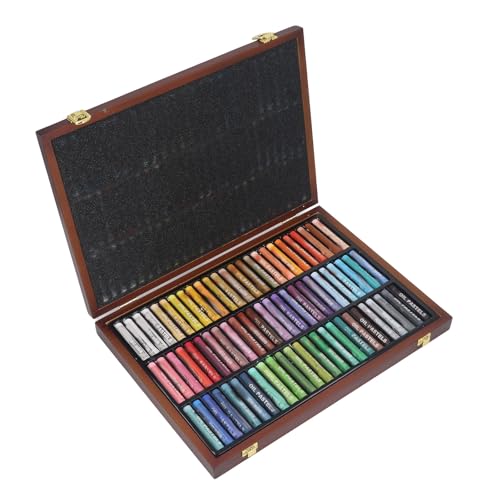 Pasteles al óleo de 72 colores para evitar trazos duros con su disposición suave y cubriente