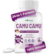 inGreens Organic Camu Camu Capsules 2000mg | High Natural Vitamin C, Powerful Antioxidant Blend |...