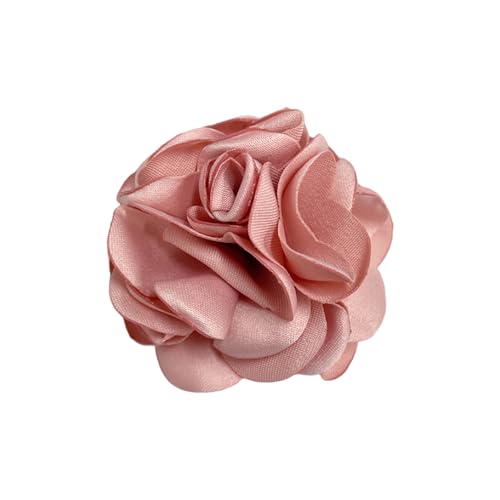 Image of Dainty Silk Rose Flower Brooch Lapel Pins for Women Men Handmade Fabric Flower Brooches Pin Classic for Wedding Party Dance Banquet Dress Suit Clothes Accessories Jewelry Gifts 60mm