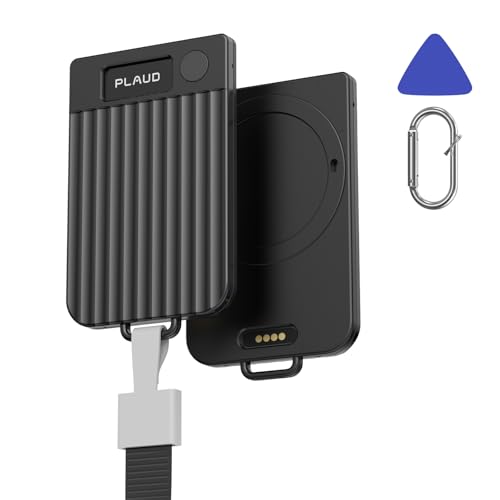 For PLAUD Note/Note Pro (2025) PLAUD Note ��p ���C�z����PC�n�[�h�P�[�X�Z�b�g �����O�l�b�N�X�g���b�v�t�� �S�ʕی� 3�F�}�b�`���O�Z�b�g (�u���b�N))