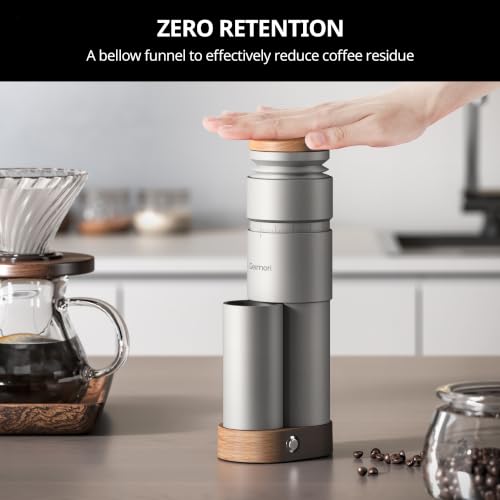 Image of Burr Coffee Grinder,Wirsh Portable Electric Grinder Geimori T38 Plus,Espresso Grinder with Conical Burr,Stepless Grind Settings from Fine to Coarse for Espresso,Drip,French Press,Home&Travel Use