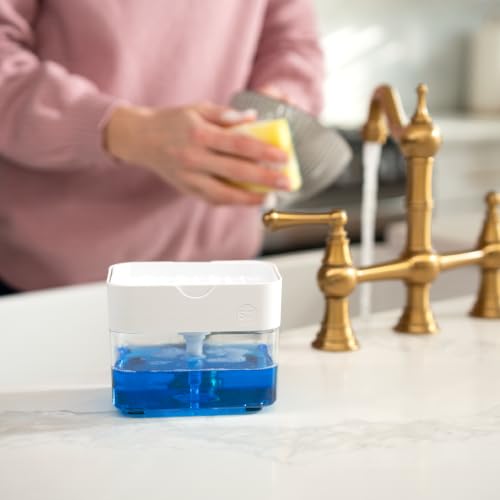 Image of S&T INC. Dish Soap Dispenser and Sponge Holder, Matte White