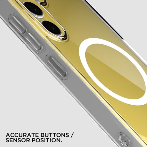 Image of Amazon Basics Back Cover for Samsung Galaxy S25 FE 5G Mag-Safe Shockproof PC + TPU Protective Case Magnetic Support Bumper Case (Transparent Mag-Safe)