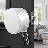 JUGGHOME Door Knob Cover Lock with Combination Padlock, Child Proof Door Knob Covers, Door Knob Lockout Device for Dementia Elderly Safety, Renter Friendly Temporary Bedroom Door Lock (White)
