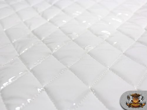 Vinyl Quilted Foam Glossy White Fabric w/ 3/8" Foam Backing Upholstery
