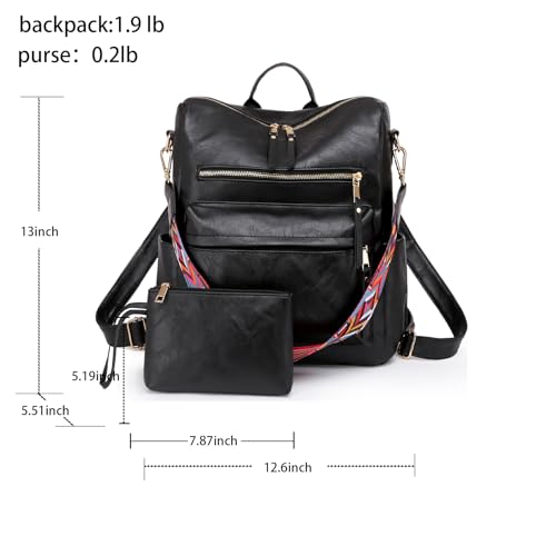 Image of Women's Fashion Backpack Purse for Women Leather Multipurpose Design Ladies Shoulder Bag Travel bag Satchel Handbags