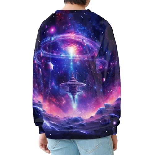 Boys Sweatshirts Kids Casual Loose Crewneck Sweater Pullover Shirt Tops Size 6-162