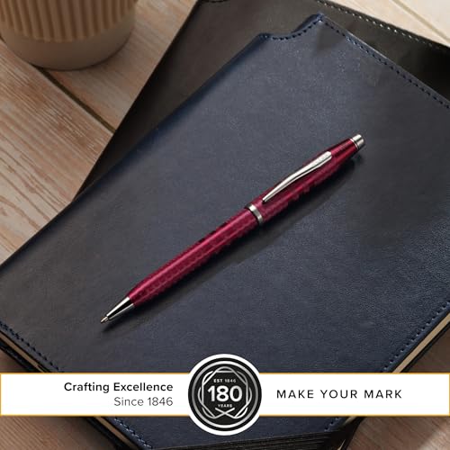 Image of Cross Century II Midnight Plum with Polished Chrome Appointments Refillable Ballpoint Pen - Medium Point, Black Ink, Presented in a Luxury Gift Box