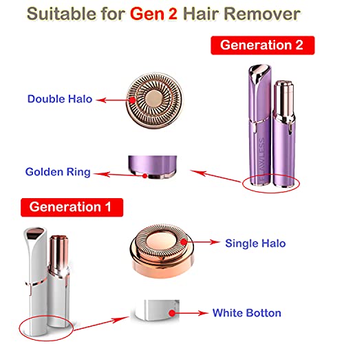 Gen 2 Replacement Heads For Flawless, Facial Hair Removal Replacement Heads For Women, Compatible With Finishing Touch Flawless Facial Hair Remover, Double Halo Replacement Heads #TOP1