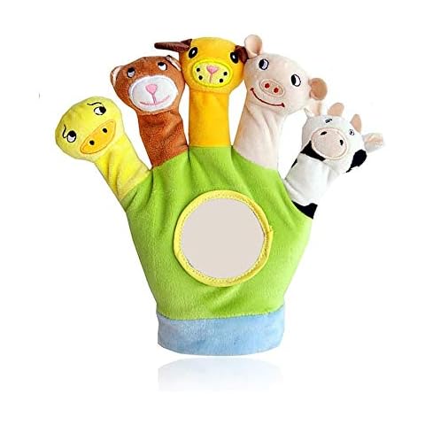 Xrten Educational Puppets Toy Glove Cartoon Animal Finger Baby Story Time Props Soft Educational Dolls Toys Cover