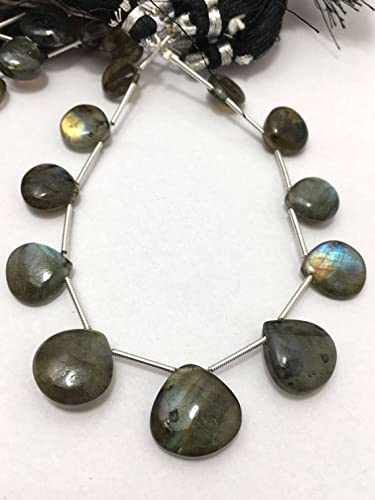 Perles de labradorite en cœur pour créer vos colliers d'été et bijoux bohèmes chic faits main