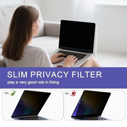 Image of 360 Privacy Screen Protector for MacBook Air 13.6 /13 Inch (2022-2026, M2, M3,M4,M5), Privacy Screen Filter for MacBook Air 13.6 Inch, Anti-Spy /Anti Fingerprint /Anti Blue Light /Anti Glare