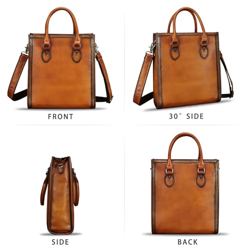 Genuine Leather Handbags and Purses for Women Vintage Handmade Shoulder Bag Cowhide Tote Bag Satchel4