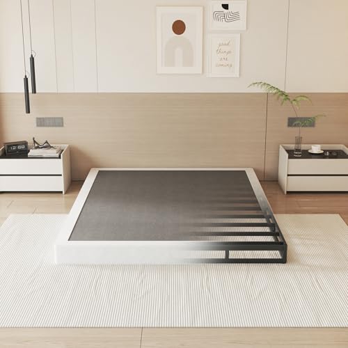 NHODIR Box Spring for Full Bed, 5 inch Full Size Box Spring Only, Strong Metal Frame Mattress Foundation, No Noise, Easy Assembly