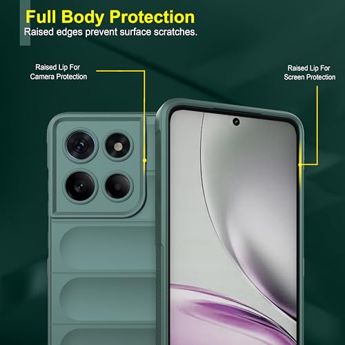 Image of Zapcase Back Case Cover for Motorola Edge 60 Stylus | Compatible for Motorola Edge 60 Stylus Back Cover | Liquid Silicon Magic Case with Camera Protection | Dark Green