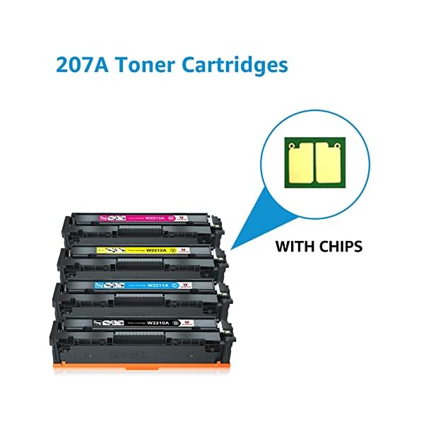 AUMOK (MIT CHIP) 207A Tonerkartusche Kompatibel für HP 207A 207X Color Laserjet Pro MFP M283fdw MFP M282nw MFP M283fdn M255dw M255nw Toner 207A W2210A W2211A W2212A W2213A 207X W2210X 4er-Pack – Bild 3