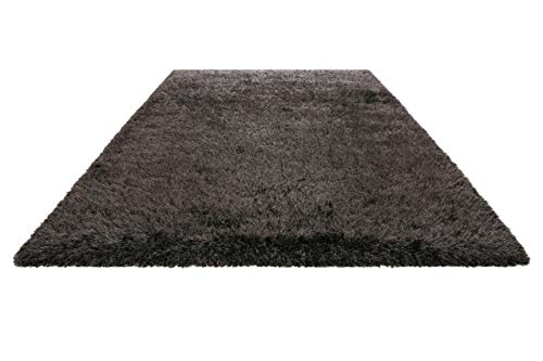 Homie Living Teppich Hochflor Shaggy Soft, weich und kuschelig für Wohnzimmer Schlafzimmer Flur Kinderzimmer Meran (120 x 170 cm, Anthrazit) Cover