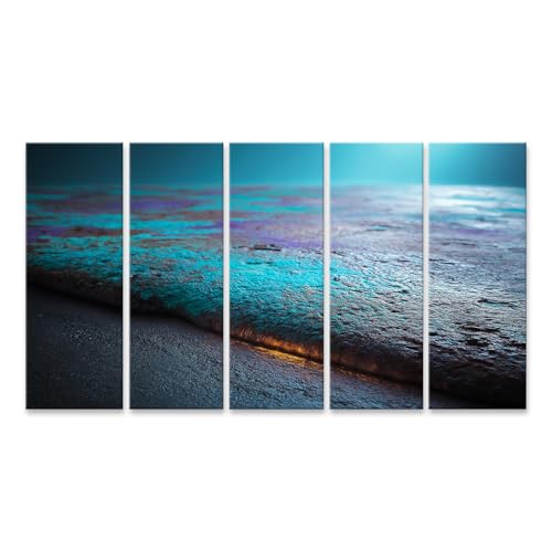 Tableau sur toile salon style loft avec patine cuivrée islandburner pour grand mur