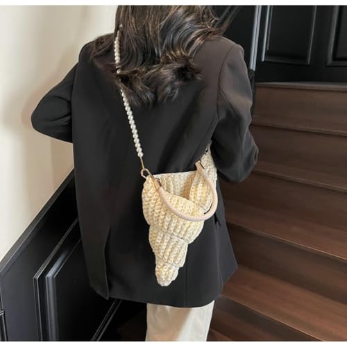 Handwoven Seashell Hobo Bags Women Crochet Summer Beach Bag Crossbody Shoulder Bag Boho Knitted Evening Clutch Purses 20253
