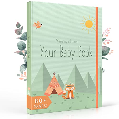 Image of Kwii&Kwii - First-Year Baby Memory Book - Woodland Animals Theme - 80 Pages - Keepsake Album for Boys and Girls