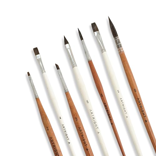 Image of Cylindra MasterShape Artist Brush Set Assorted (7Pcs) - Mop, Angular, Round, Cat Tongue, Flat & Detail Brushes with ArtiFlex Micro Filaments for Acrylic, Watercolor & Gouache Painting