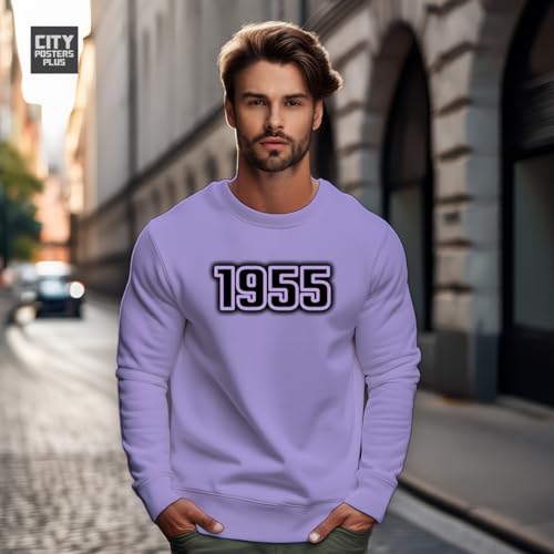 Sweatshirt 1955 authentique pull vintage unisexe couleur iris lavande - 2